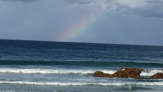 Beach and rainbow